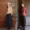 绽放943朵/色织棉复古格纹百搭打底衫女2023冬季高领长袖打底T恤 商品缩略图1