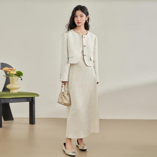 温柔亮片轻奢小香风外套女新款高级感短款开衫上衣V0340067 商品图1