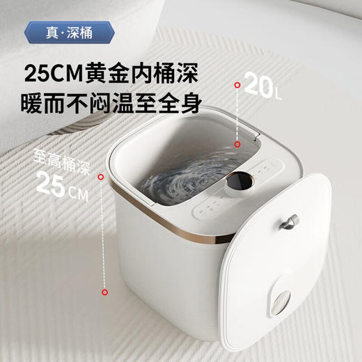 海尔泡脚桶足浴盆 全自动按摩洗脚盆 电动足浴桶恒温加热可拆卸按摩盘 高深桶HQY-J321W 【旗舰款】安全防漏电+自动按摩+银离子除味+可拆洗 商品图4