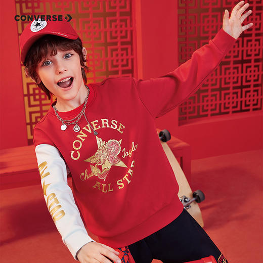 CONVERSE 春 大童小童 儿童童装卫衣 CNVB-FW-F803 商品图4