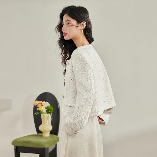 温柔亮片轻奢小香风外套女新款高级感短款开衫上衣V0340067 商品图4