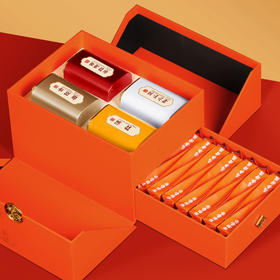 【龙凤呈祥！五大茗茶】云南滇红小罐装 红茶乌龙茶双层茶叶 礼盒装礼品茶叶送礼品岩茶