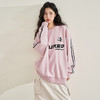 西遇美式侧边条字母印花卫衣春季新款校园风落肩粉色圆领上衣D0340213 商品缩略图3
