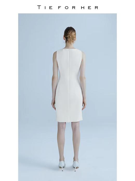【EV永恒系列】Tie For Her 董洁同款白色气无袖连衣裙女中长款明星同款 商品图0