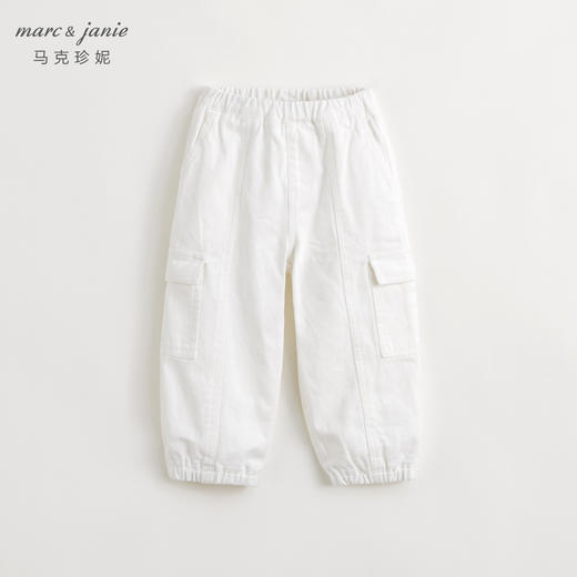 马克珍妮男童时尚拼接立体口袋牛仔裤儿童工装裤束脚裤春款240192 商品图0