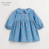 马克珍妮女童花边娃娃领牛仔连衣裙儿童纯棉碎花裙子春款240098 商品缩略图1