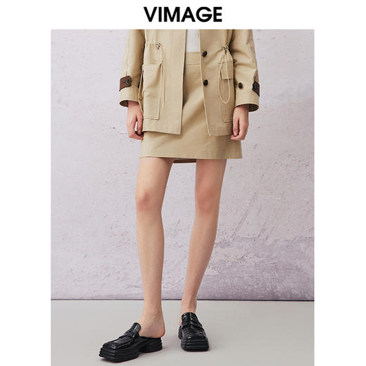 VIMAGE纬漫纪春季新款高腰时尚包臀短裙半身裙V2106704 商品图0