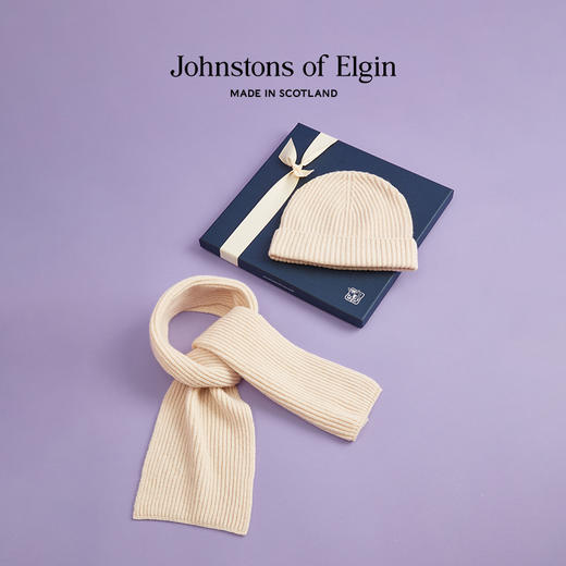 Johnstons of Elgin儿童棱纹羊绒围巾 4-7岁 商品图0