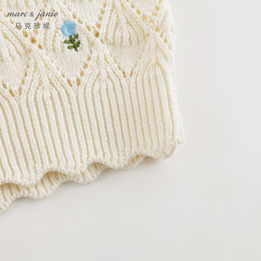 马克珍妮女童田园提花针织毛衣背心儿童马甲2024年春装新款240310 商品图4