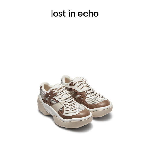 [捡漏价]lost in echo2024春季新品复古扭转鞋面网布异形厚底拼接运动鞋 商品图0