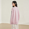 西遇美式侧边条字母印花卫衣春季新款校园风落肩粉色圆领上衣D0340213 商品缩略图4