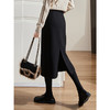 雀说 毛呢半身裙女秋季新款百搭显瘦中长款裙子开叉高腰包臀裙3ZF-121107 商品缩略图0