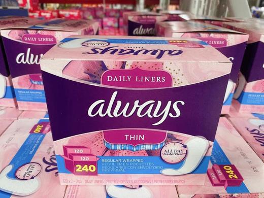 美国本土 · always THIN超薄无感护垫2盒装 240片｜美国直邮 商品图0