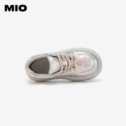 MIO米奥春季圆头高跟拼色休闲鞋时尚厚底舒软面包鞋女M241586233 商品图2