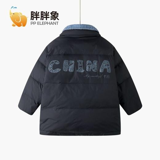胖胖象冬装男女童外套新款儿童时髦假两件牛仔羽绒服聚 商品图7