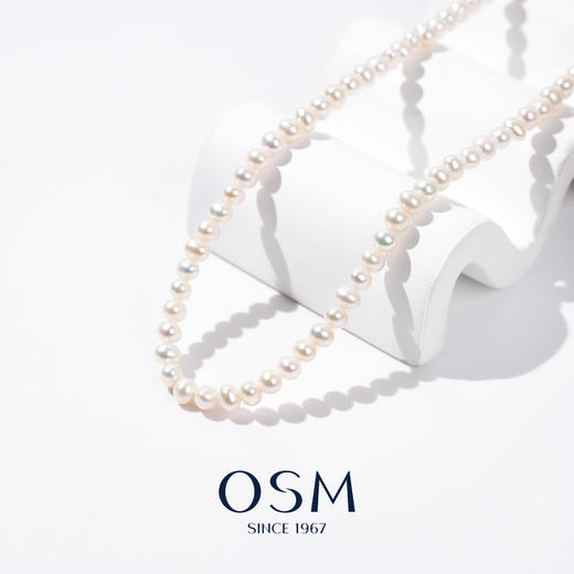 OSM欧诗漫环悦淡水无核5-6mm近圆925银淡水珍珠项链 商品图2