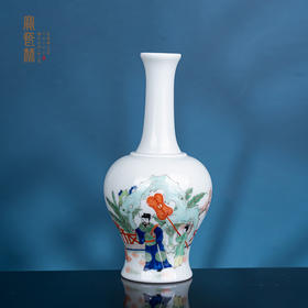 青花五彩加官进爵摇铃尊