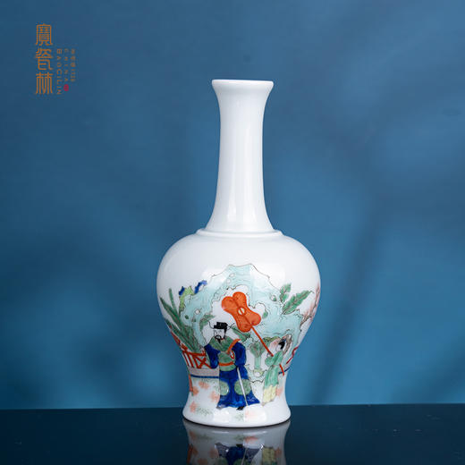 青花五彩加官进爵摇铃尊 商品图0