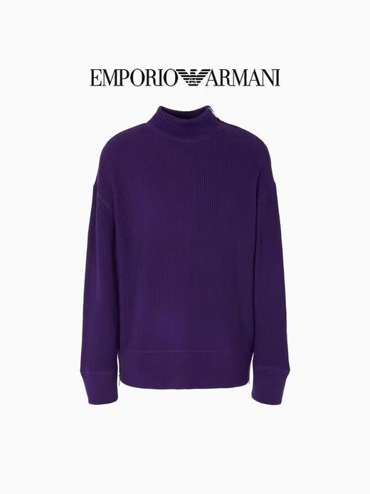 E ARMANI 绵羊毛半高领落肩针织衫男  6R1MY51MF3Z-0827 VIOLA SCURO. 商品图0