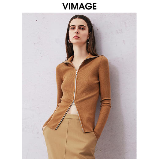 VIMAGE纬漫纪春季新款洋气修身针织衫上衣V2101707 商品图1