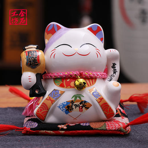 金石工坊招财猫小摆件办公室小可爱桌家居饰品  富贵临门迷你财神猫 商品图4