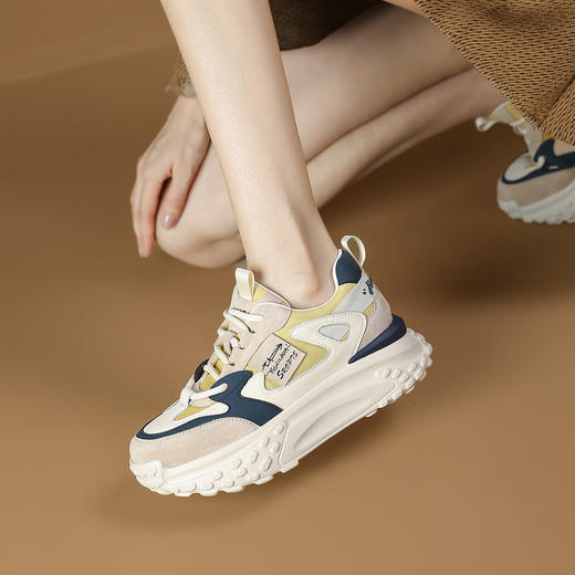 品质好货 | Safiya/索菲娅2023新款秋冬百搭厚底加绒保暖运动老爹鞋 SF33112801 商品图4