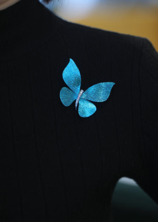 JULEEJULEE茱俪 【蝴蝶】钛金钻石胸针 吊坠 两用款 商品图3