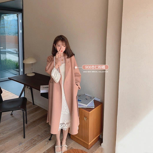 金蘑菇菇【黑标系列 羊绒大衣】经典永恒 轻奢级别双面呢外套女 商品图0