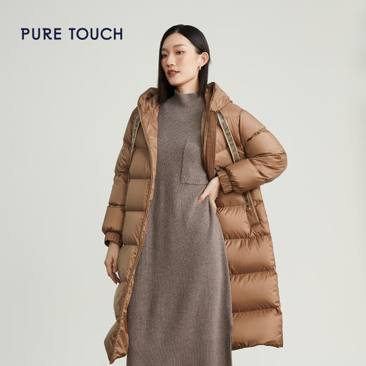 pure touch女士中长款羽绒服白鸭绒保暖时尚冬季流行外套防风新款 商品图3