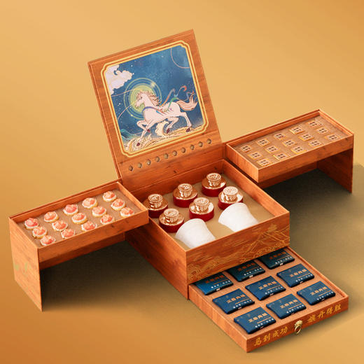 【龙凤呈祥！四大茗茶+茶具礼盒套装】每一口都是满满的茶香，肉桂小罐红茶叶普洱茶陈皮白茶乌龙茶叶送礼品， 商品图1