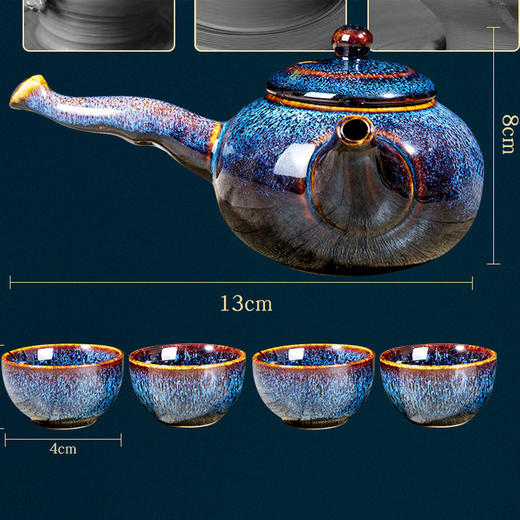 【豪华五层！四大茗茶+茶具礼盒套装】送礼不出错，大红袍茶叶乌龙茶金骏眉肉桂红茶小罐岩茶+一壶四杯组合， 商品图2