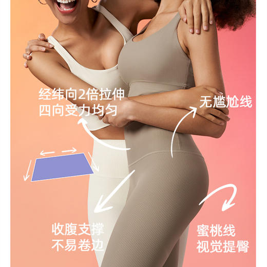 跃牌【轻匀系列】细罗纹瑜伽健身裸感九分裤90083 商品图5