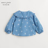 马克珍妮女童花边娃娃领满印牛仔衬衫儿童纯棉衬衣春装新款240112 商品缩略图2