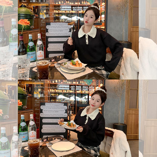 <曾小咸推荐> 【奶油杏仁露】撞色娃娃领卫衣 商品图1