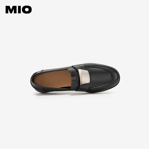 MIO米奥春季圆头低跟简约豆豆鞋显瘦复古乐福鞋单鞋女鞋M241599858 商品图2