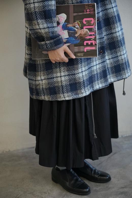 (5折) HARVESTY 羊毛混纺复古格纹外套大衣 商品图1