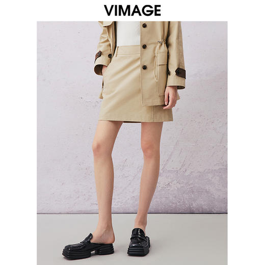 VIMAGE纬漫纪春季新款高腰时尚包臀短裙半身裙V2106704 商品图2