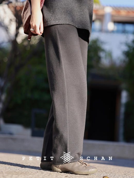 PETIT SCHAN小闪 CLO#409 Wrapped 素裹 秋冬高端针织系列绵羊毛混纺宽松显瘦直筒裤 商品图4