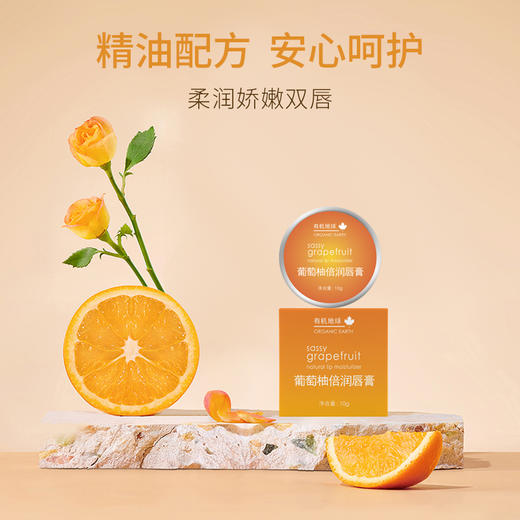 有机地球葡萄柚倍润唇膏10g植物保湿 商品图1