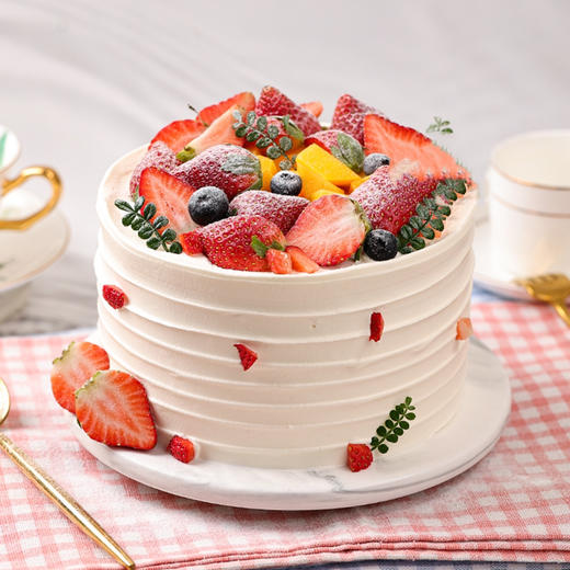 草莓蛋糕【草莓季】欢乐颂-草莓鲜果奶油蛋糕 商品图0