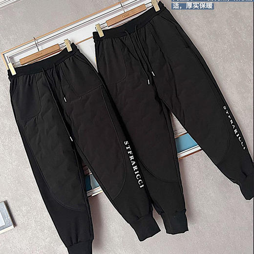 BAZAAR RED秋冬季男女同款情侣款时尚字母羽绒裤 商品图1