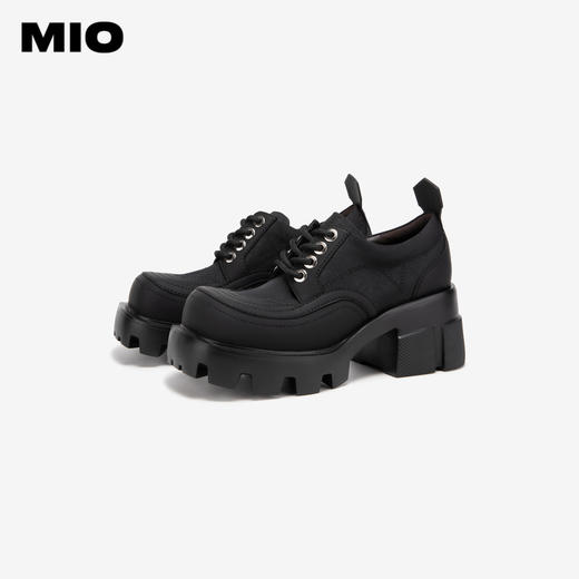 MIO米奥春季方头高跟牛津鞋户外时尚松糕鞋酷感厚底鞋M241530236 商品图3