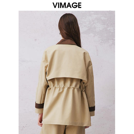 VIMAGE纬漫纪春季新款修身显瘦洋气抽绳撞色外套女V2104702 商品图4