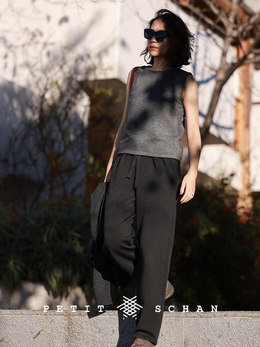 PETIT SCHAN小闪 CLO#409 Wrapped 素裹 秋冬高端针织系列绵羊毛混纺宽松显瘦直筒裤 商品图3