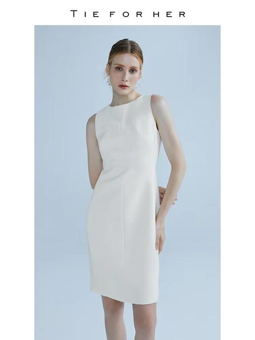 【EV永恒系列】Tie For Her 董洁同款白色气无袖连衣裙女中长款明星同款 商品图1
