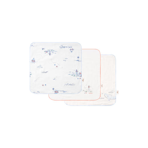 【商场同款】英氏婴幼儿手帕3条装宝宝抗菌小方巾赛柔丝新款 商品图4