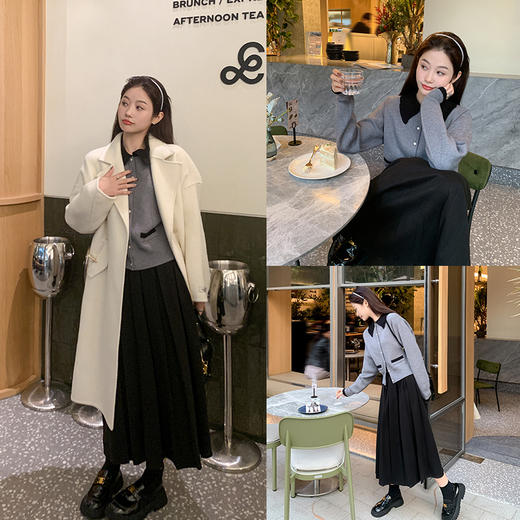 <曾小咸推荐> 【岛屿来信】灰色毛衣+半身裙 商品图2