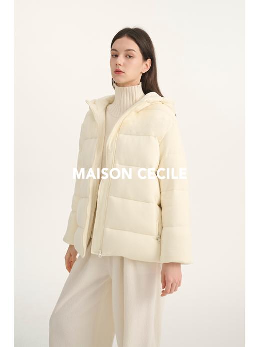 MAISON CECILE羊毛针织白鹅绒面包厚实戴帽羽绒服 商品图1