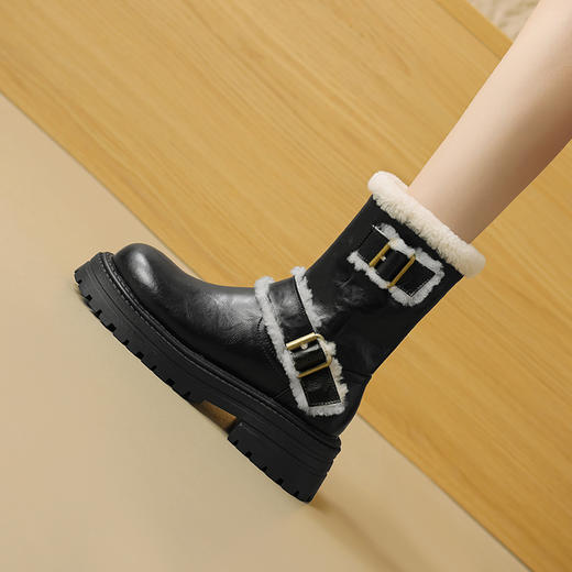时尚个性，巨好看的皮面毛靴雪地靴MX-28535 商品图3