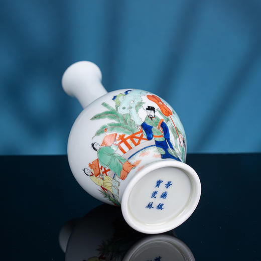 青花五彩加官进爵摇铃尊 商品图4